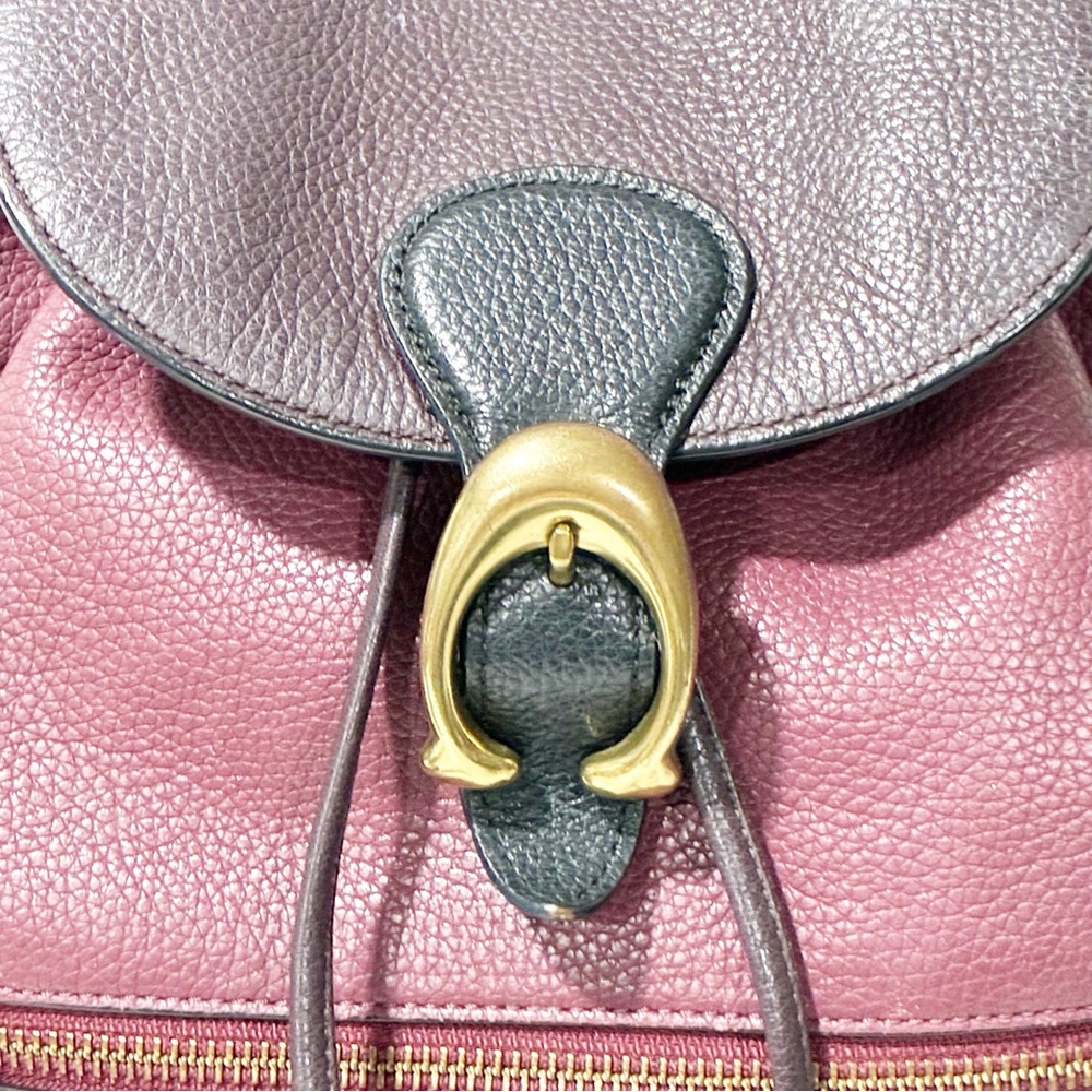 Coach Evie Backpack In Colorblock Leather Gold Brass Hardware Purse - Picture 3 of 8